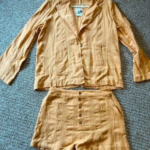 Free People- Summer jacket and short shorts set.